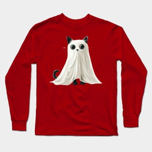 Cute Cat Make him  Ghost Long Sleeve T-Shirt